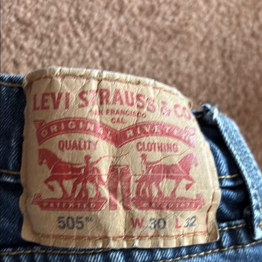 Levi's Red and Blue Straight Jeans